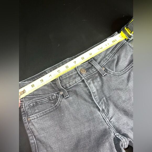 Levi’s Black 711 Skinny Ruffle Women’s Jeans Black/Dark Grey Wash Size 25 EUC - Picture 9 of 10